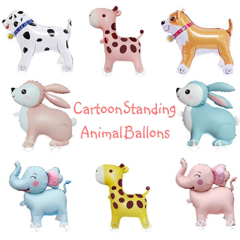 Outdoor Kids In An Indoor World - Cartoon Standing Animal Ballons with Wheels