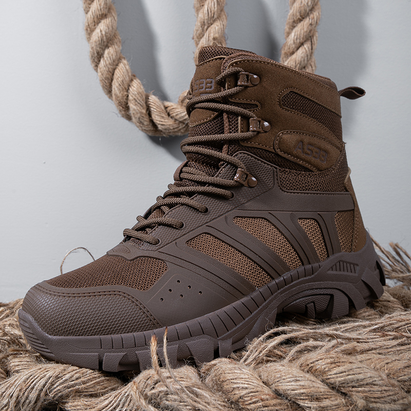 Kids Outdoor Jumping - Men Tactical Boots Lace Up Desert