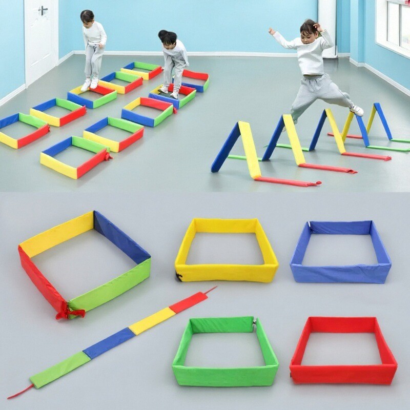 Kids Outdoor Obstacle Course - Outdoor Children's Games Jumping Platform Grid
