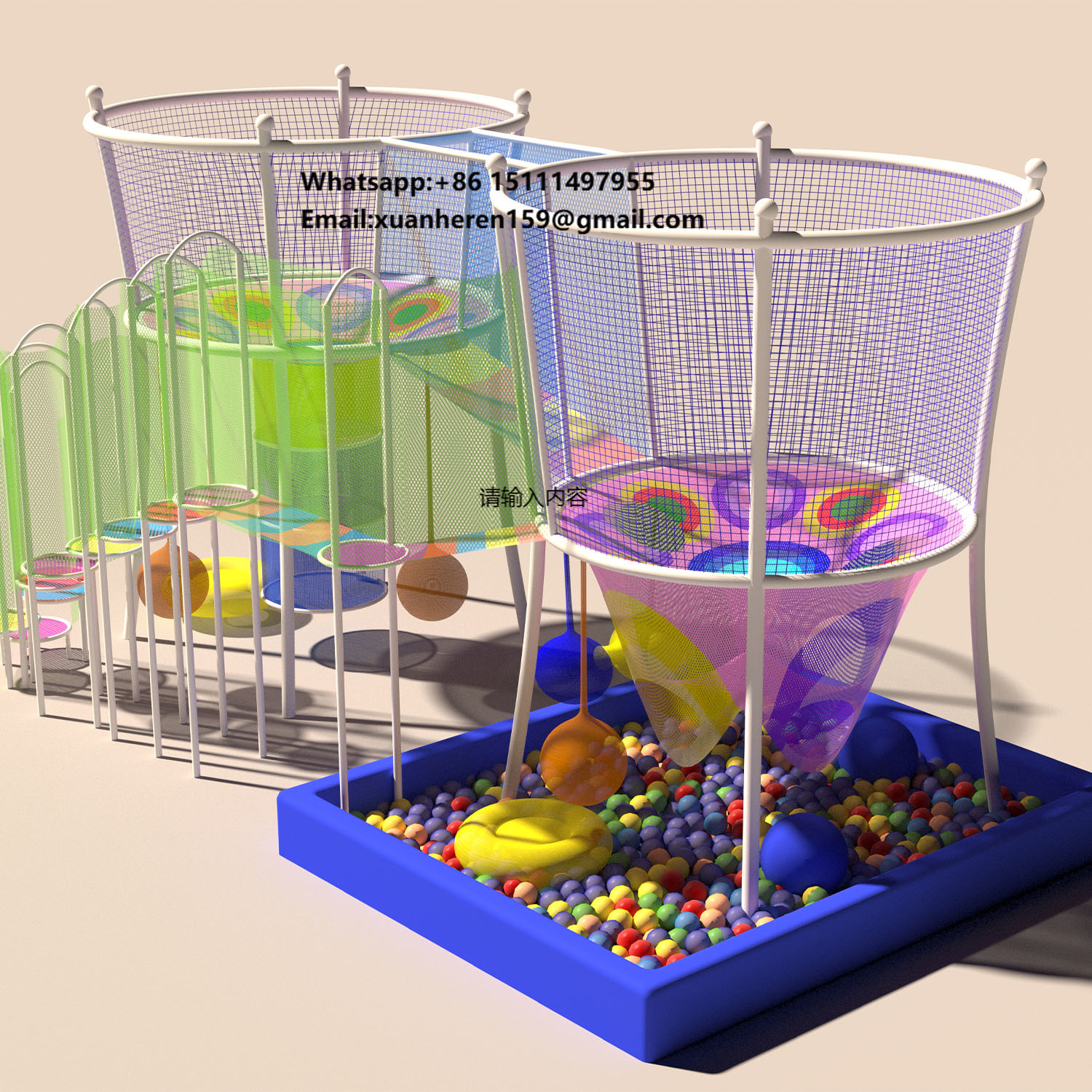Kids Outdoor Adventure Park - Rainbow Net Playground for Adventure Park-Rope