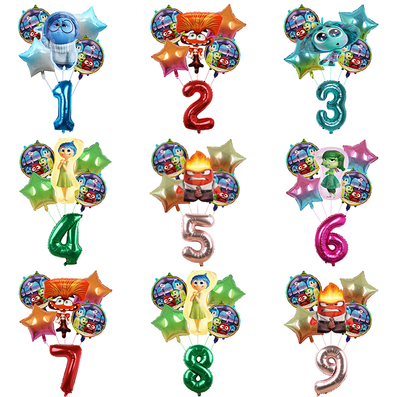 Outdoor Kids In An Indoor World - 6pcs New Inside Out2 Balloons Set