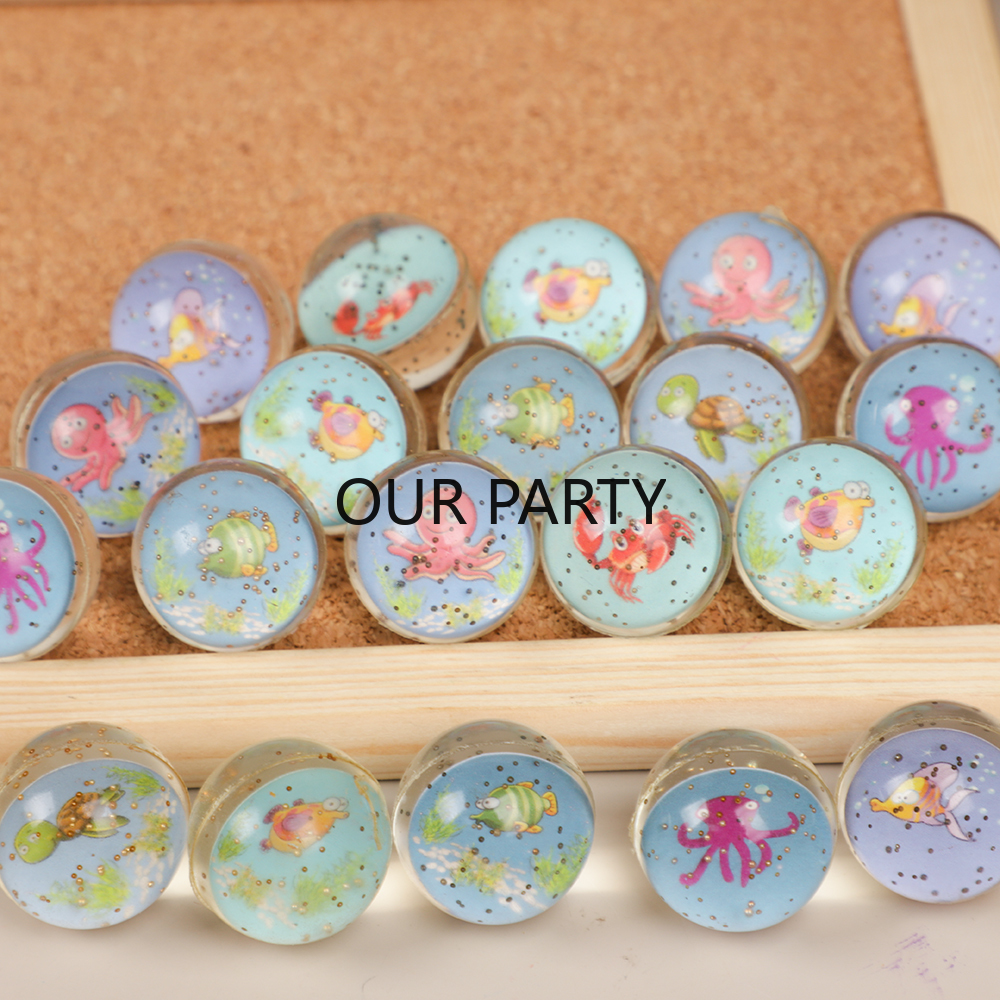 Outdoor Kids In An Indoor World - 10Pcs Ocean Animal Theme Glitter Jumping