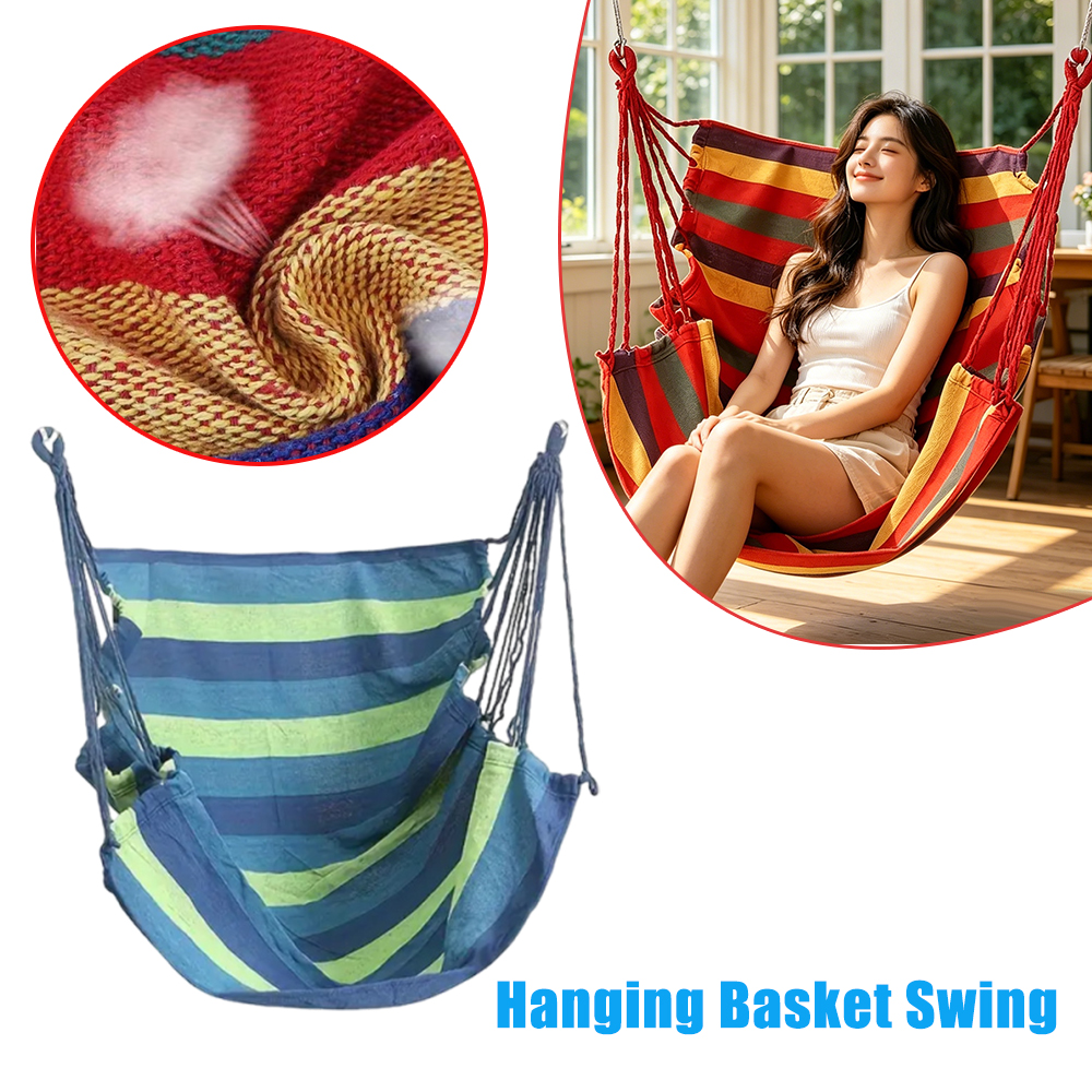 Kids Outdoor Hammock Swing - Hanging Chair Outdoor Hanging Basket Swing