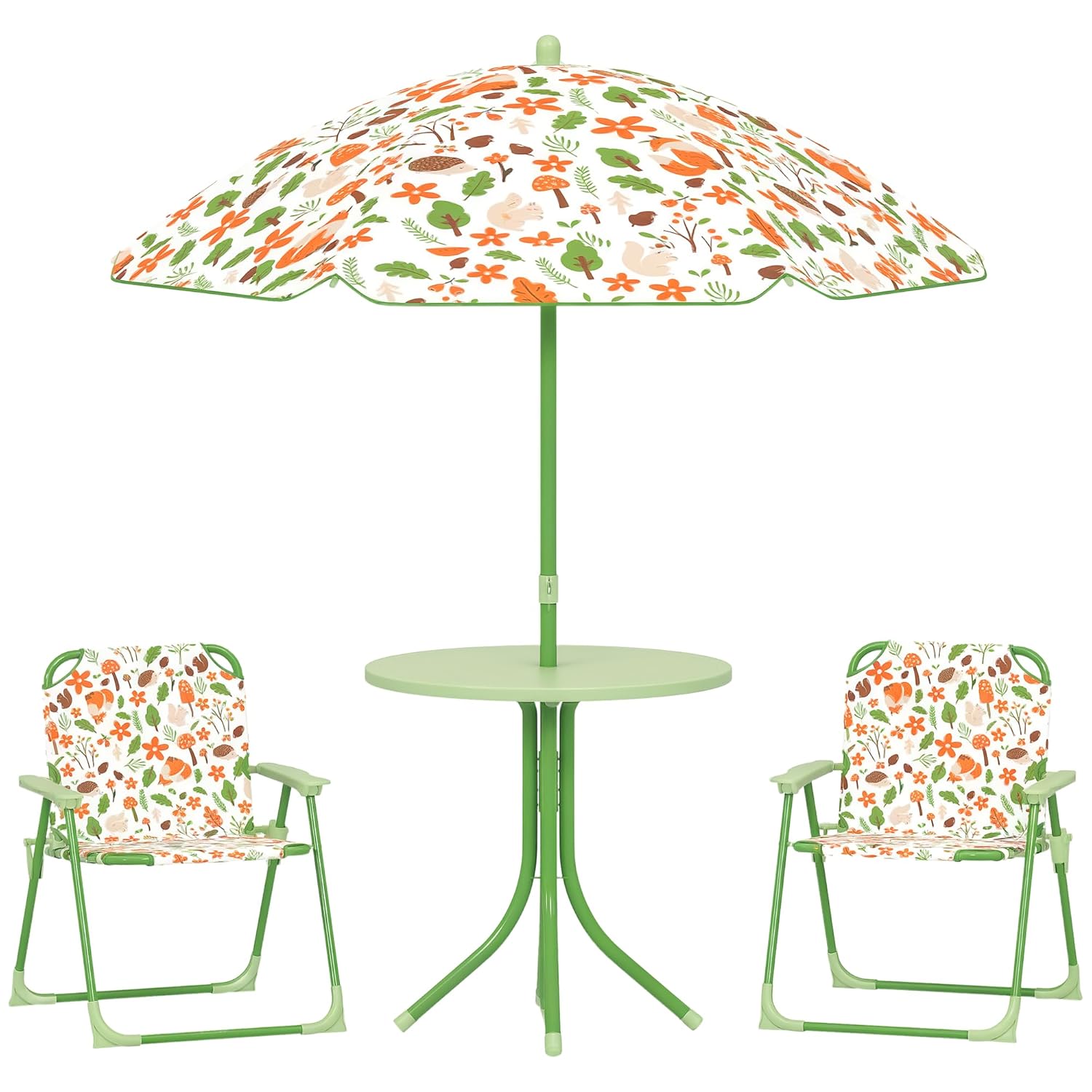 Kids Outdoor Umbrella - Kids Picnic Table Chair Set Foldable