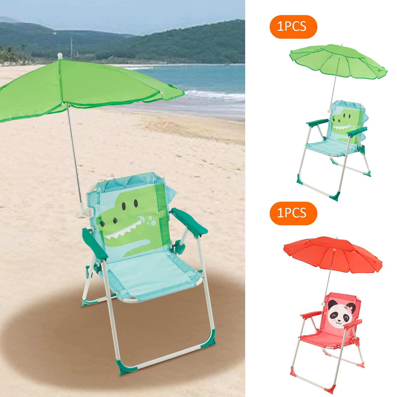 Kids Outdoor Lounge Chair With Umbrella - Kids Folding Beach Chair With Sun