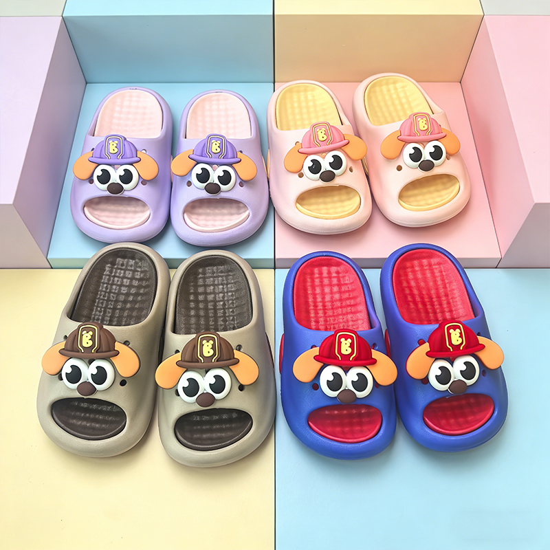 Kids Outdoor Obstacle Course - Children Cartoon Puppy Slide Slippers, Soft