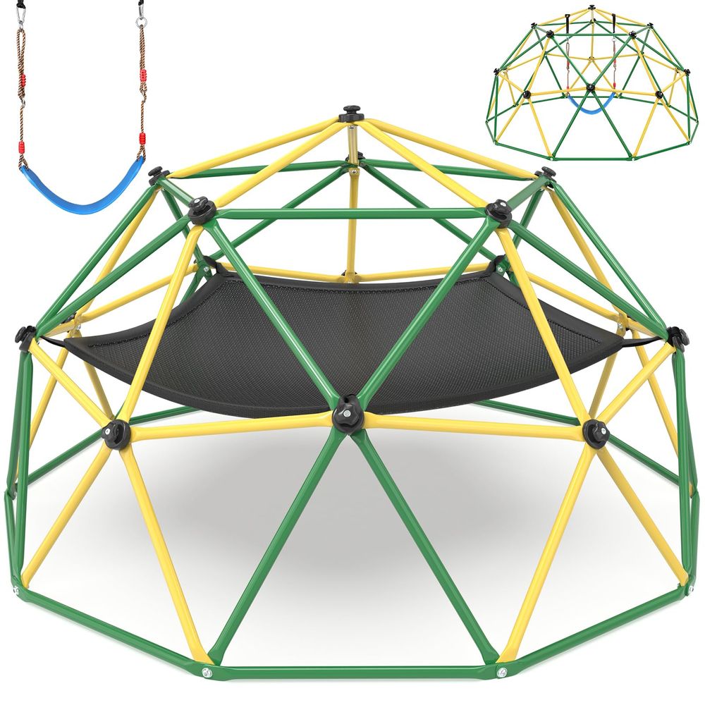 Kids Outdoor Hammock Swing - Climbing Dome, 10FT Climber with Hammock