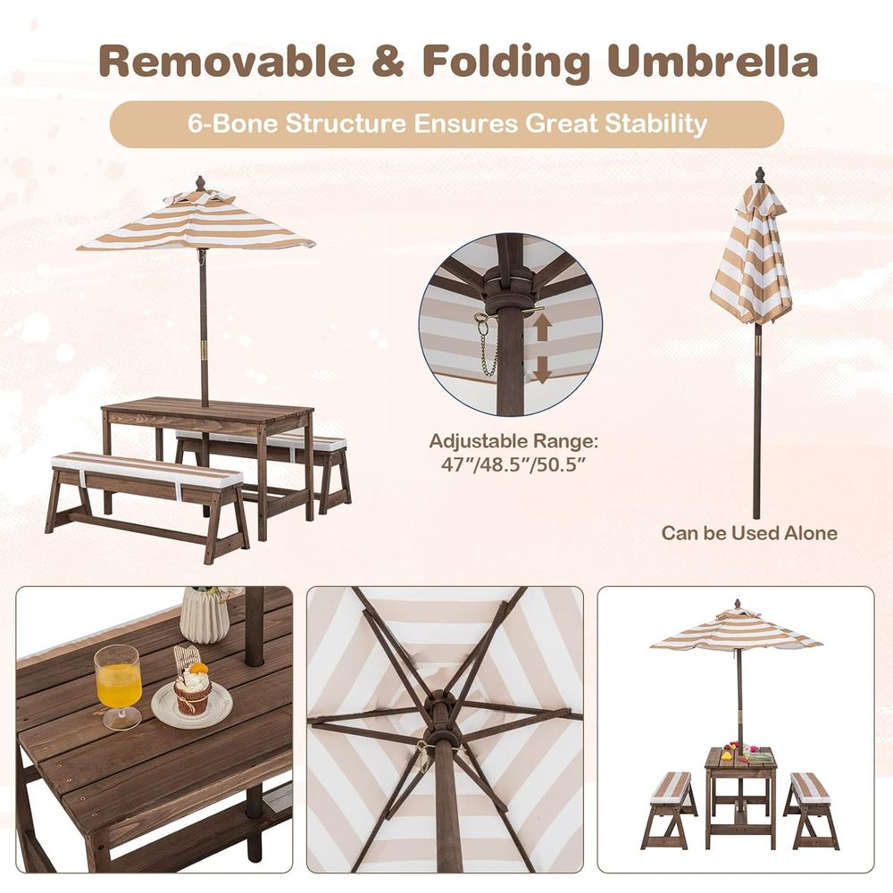 Kids Picnic Table, Outdoor Woo - Kids Outdoor Umbrella recensione e prezzo