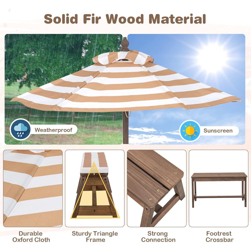 Kids Picnic Table, Outdoor Woo - Kids Outdoor Umbrella recensione e prezzo