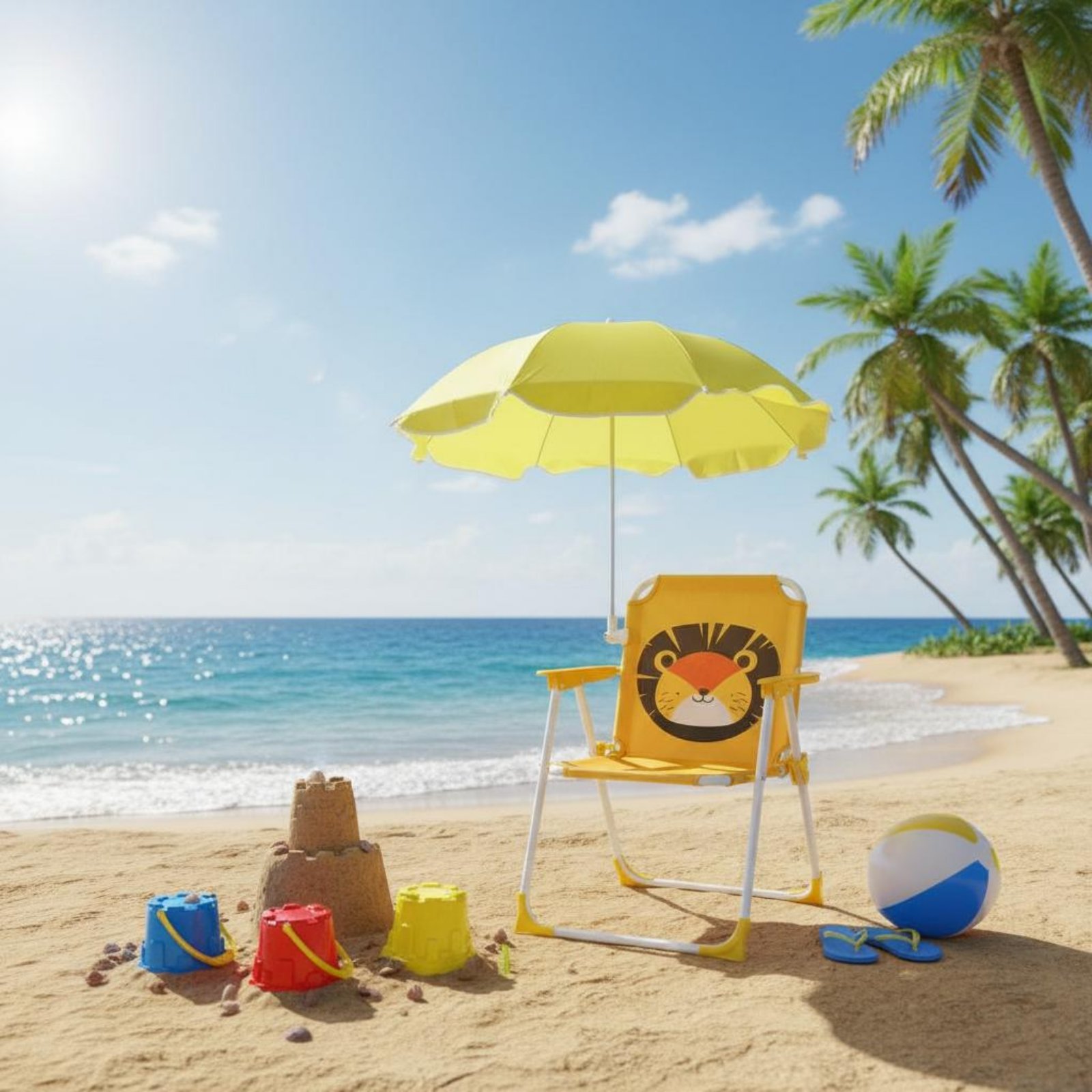 Children's Portable Chair with - Kids Outdoor Lounge Chair With Umbrella recensione e prezzo