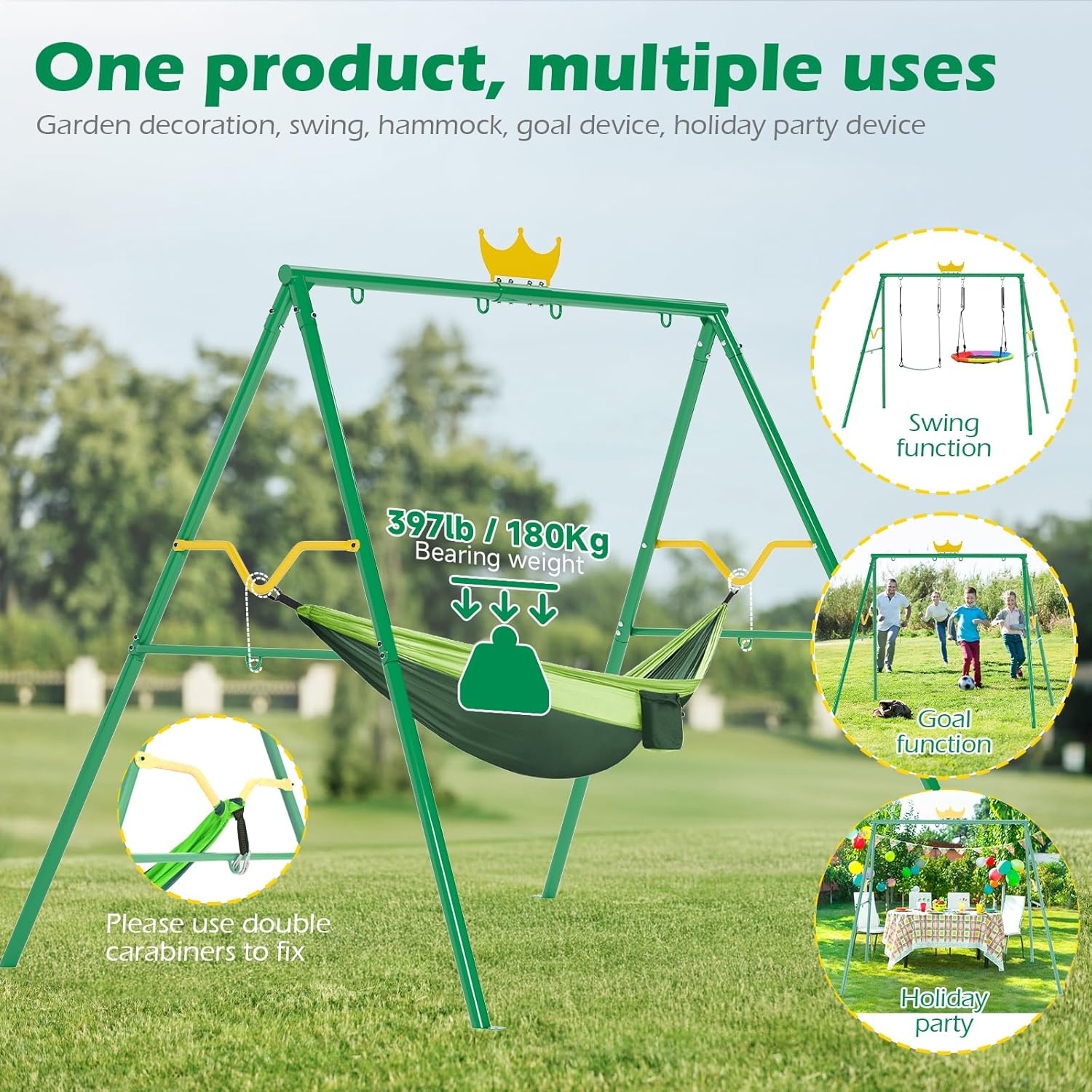 Crown 2-in-1 Swing&Hammock,460 - Kids Outdoor Hammock Swing recensione e prezzo