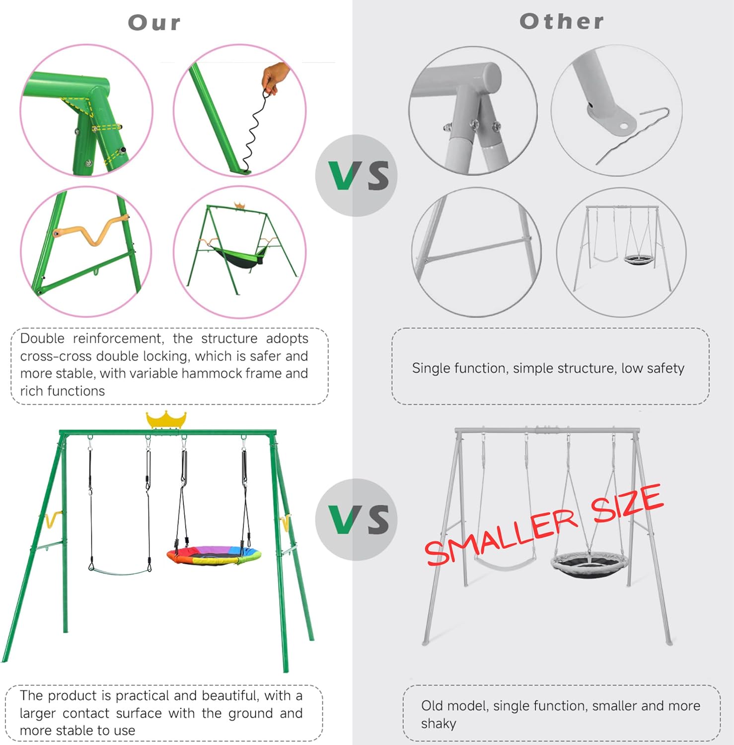 Crown 2-in-1 Swing&Hammock,460 - Kids Outdoor Hammock Swing recensione e prezzo