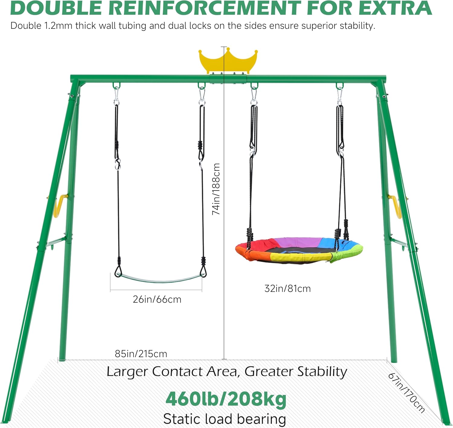 Crown 2-in-1 Swing&Hammock,460 - Kids Outdoor Hammock Swing recensione e prezzo