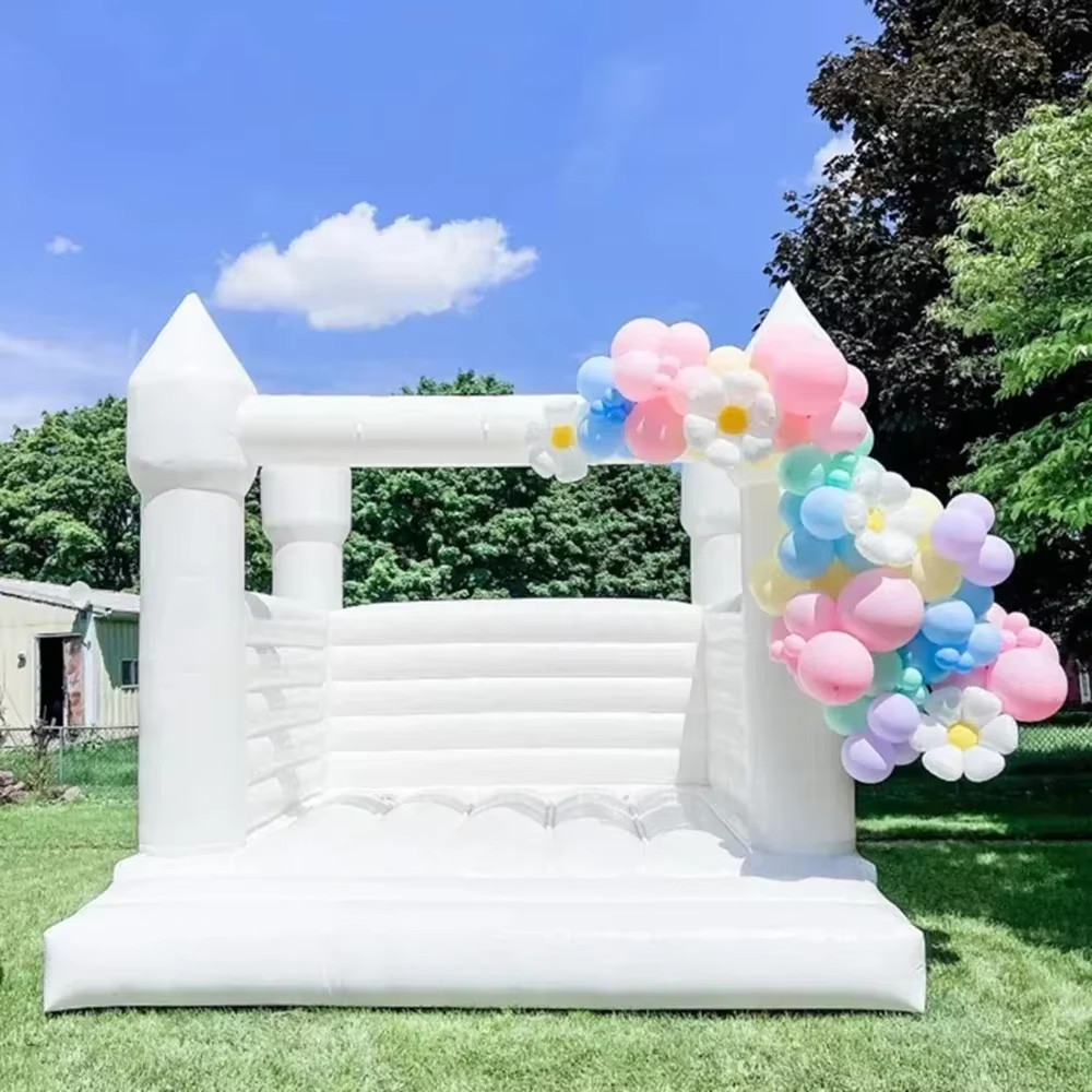 White Inflatable Bounce House  - Kids Outdoor Jumping recensione e prezzo