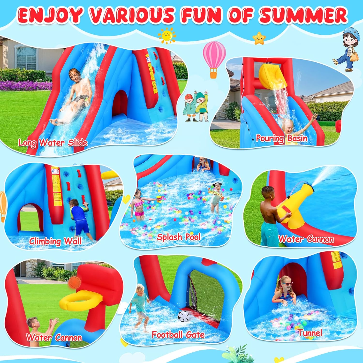 Inflatable Water Slide for Kid - Kids Outdoor Adventure Park recensione e prezzo