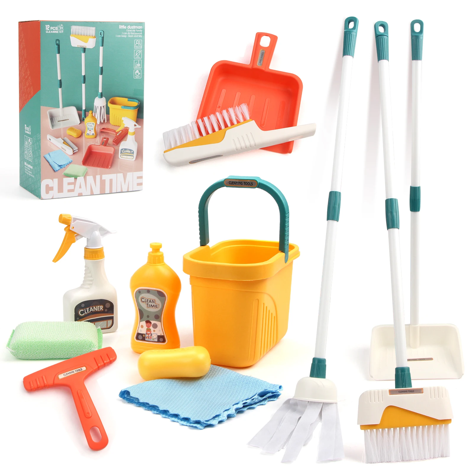 12pcs/set Kids Housework Suppl - Kids Outdoor Broom recensione e prezzo
