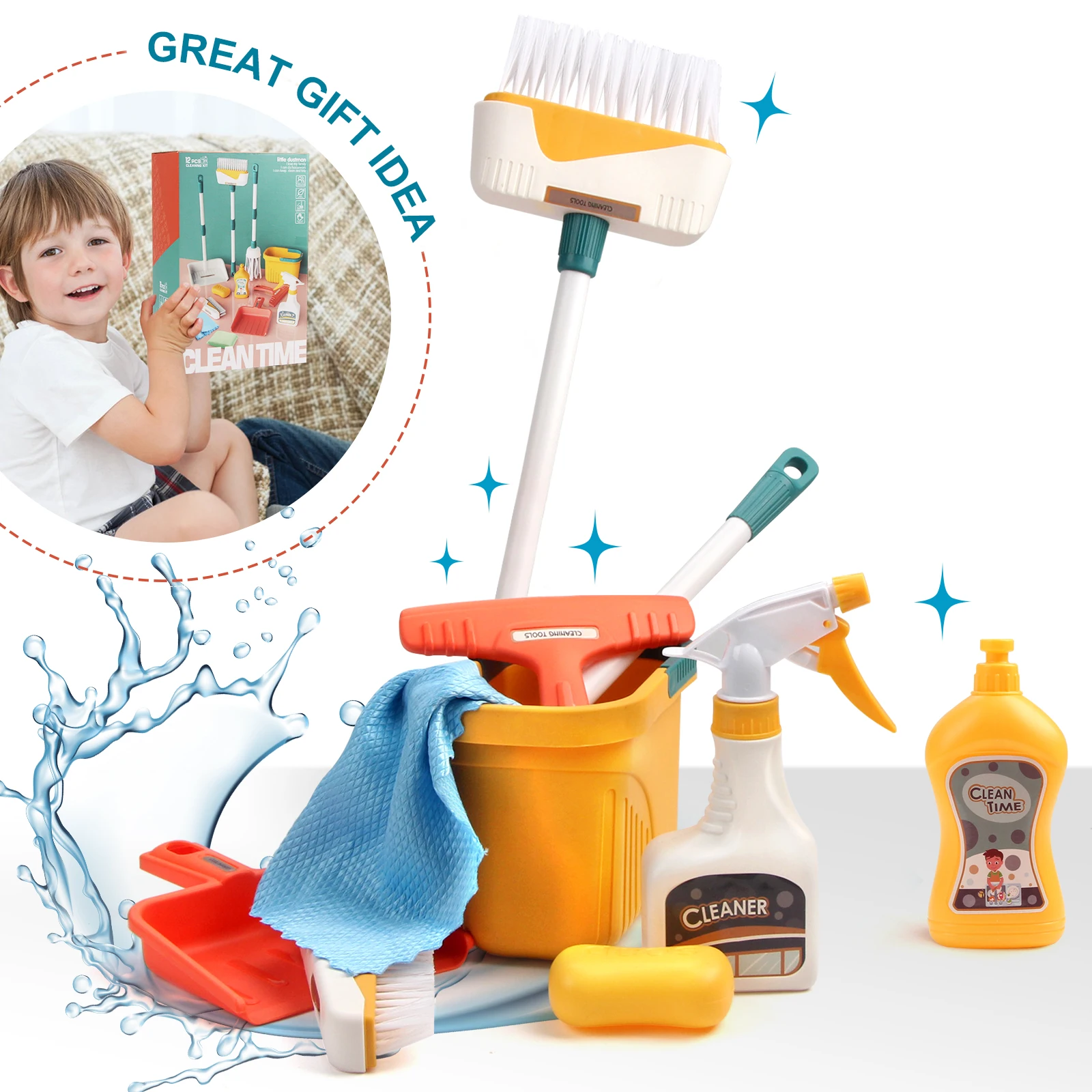 12pcs/set Kids Housework Suppl - Kids Outdoor Broom recensione e prezzo