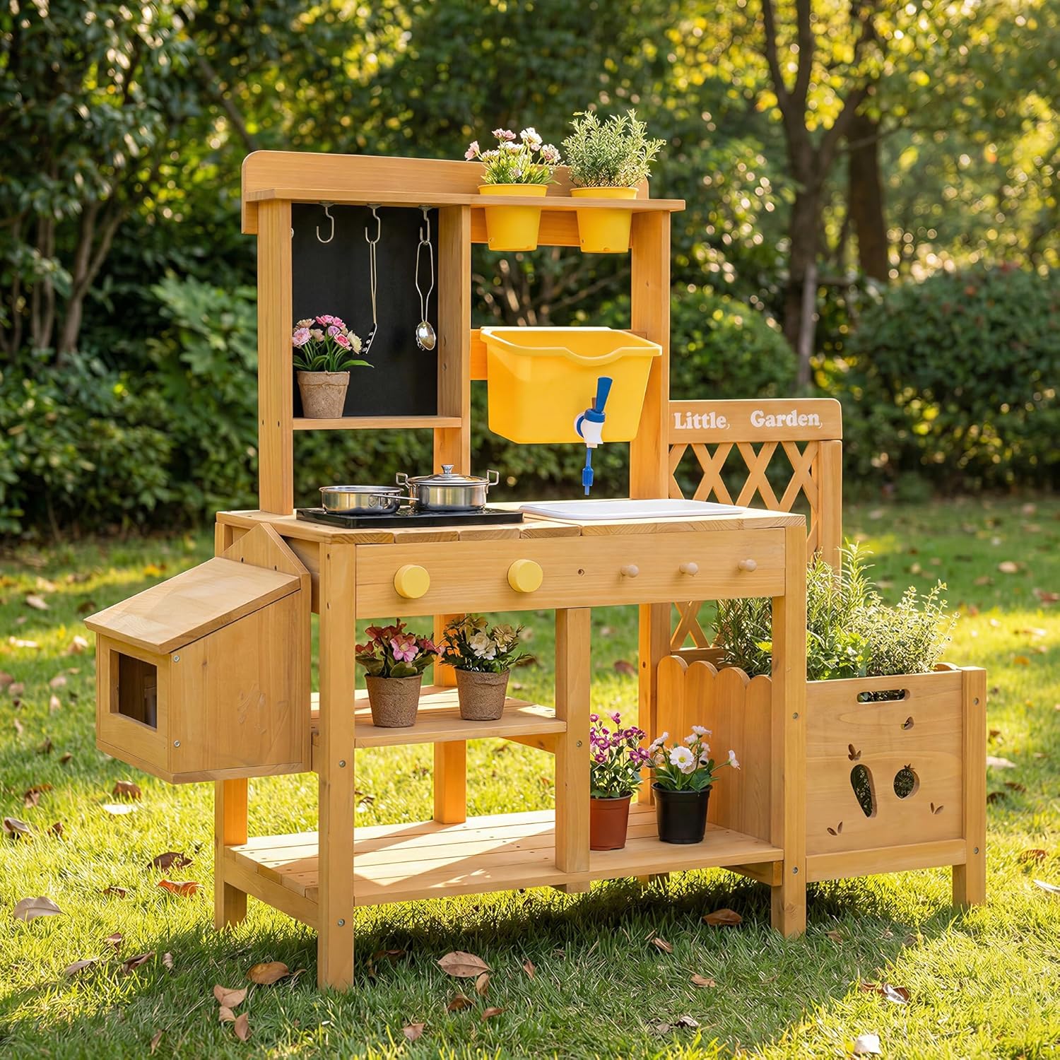 Wooden Mud Kitchen for Kids, O - Kids Outdoor Water Table recensione e prezzo