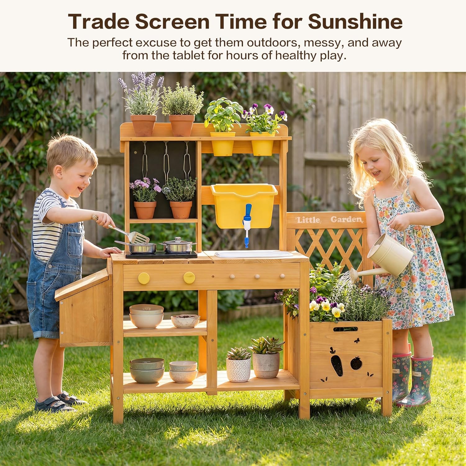 Wooden Mud Kitchen for Kids, O - Kids Outdoor Water Table recensione e prezzo