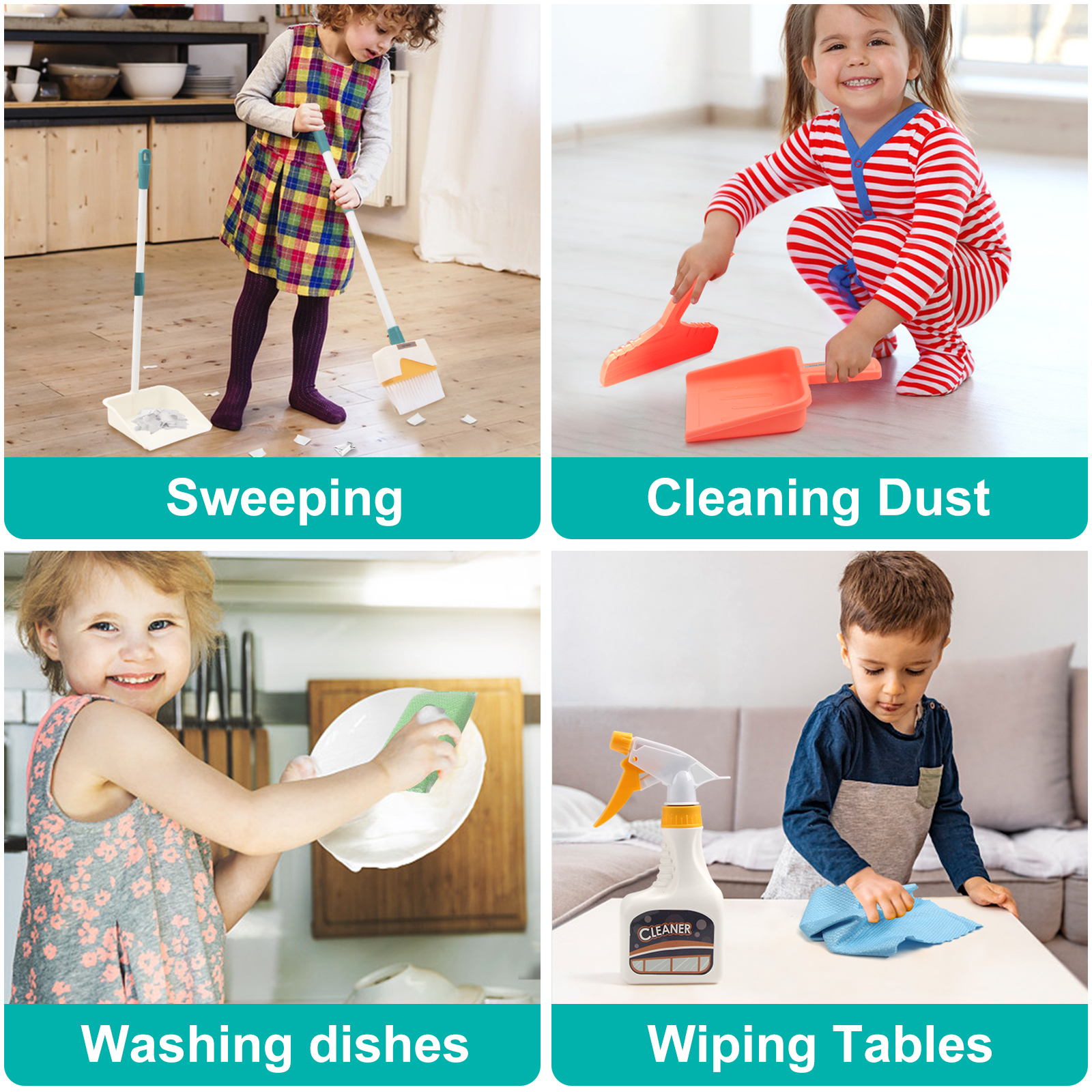 12pcs/set Kids Cleaning Set Ho - Kids Outdoor Broom recensione e prezzo