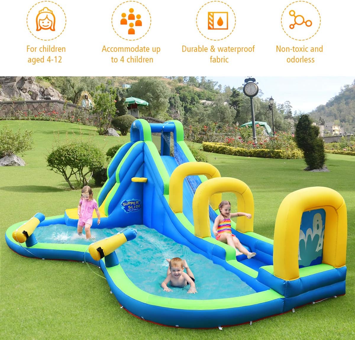Inflatable Water Slide, Advent - Kids Outdoor Adventure Park recensione e prezzo