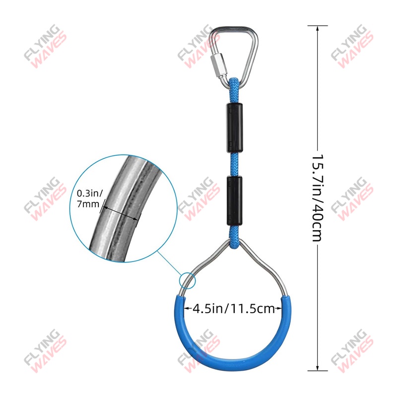 Kids Hanging GYM Ring Swing Cl - Kids Outdoor Obstacle Course recensione e prezzo