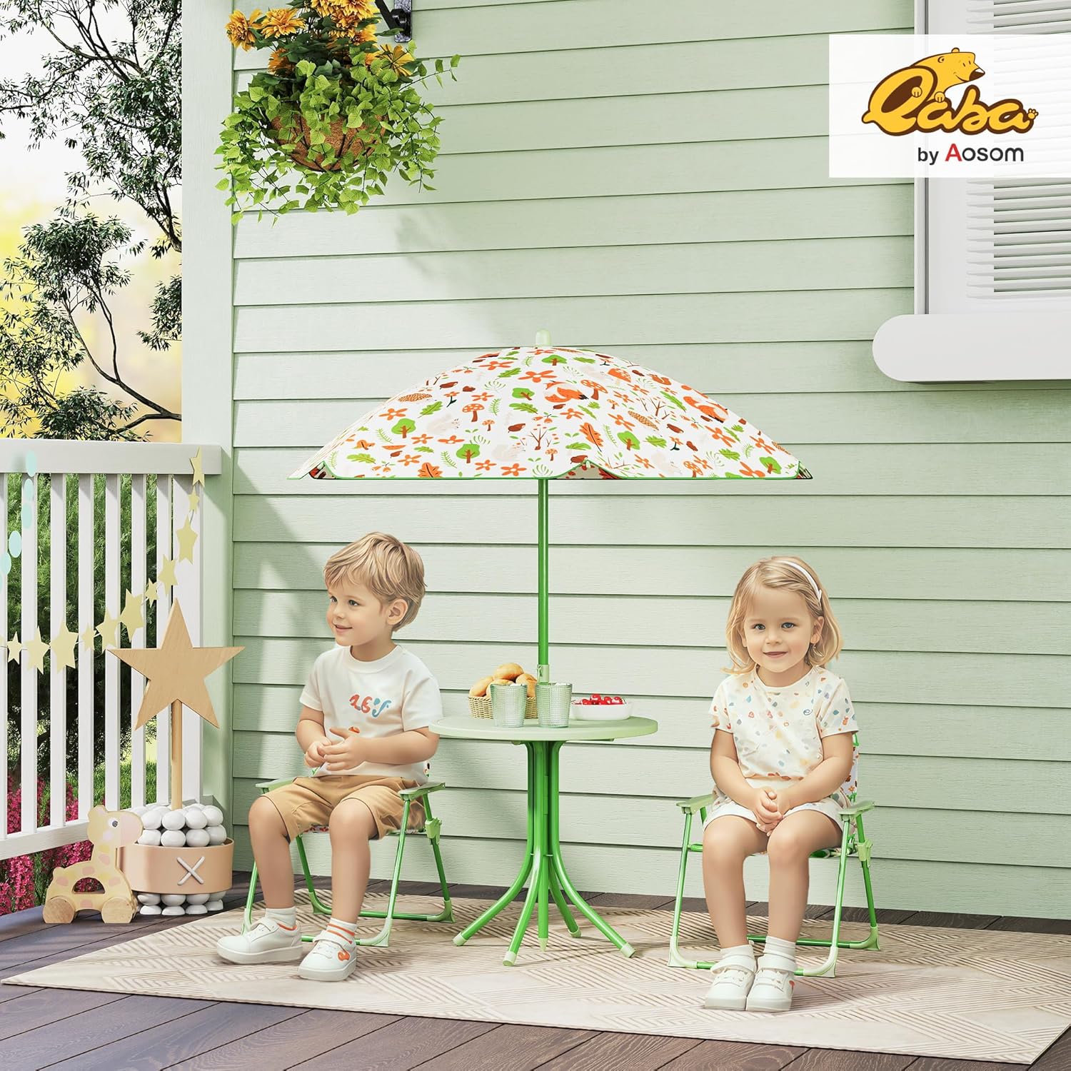 Kids Picnic Table Chair Set Fo - Kids Outdoor Umbrella recensione e prezzo