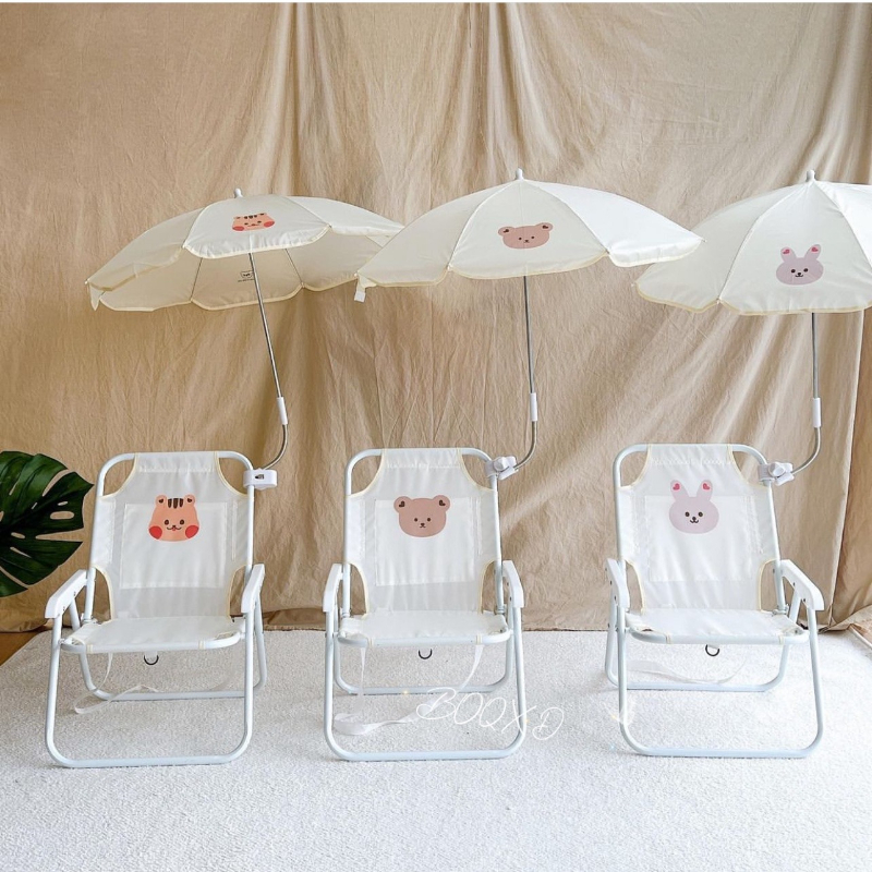 Teddy Bear Pattern Kids Lounge - Kids Outdoor Lounge Chair With Umbrella recensione e prezzo