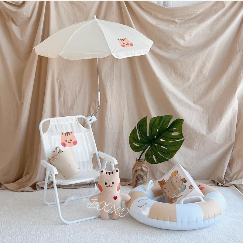 Teddy Bear Pattern Kids Lounge - Kids Outdoor Lounge Chair With Umbrella recensione e prezzo