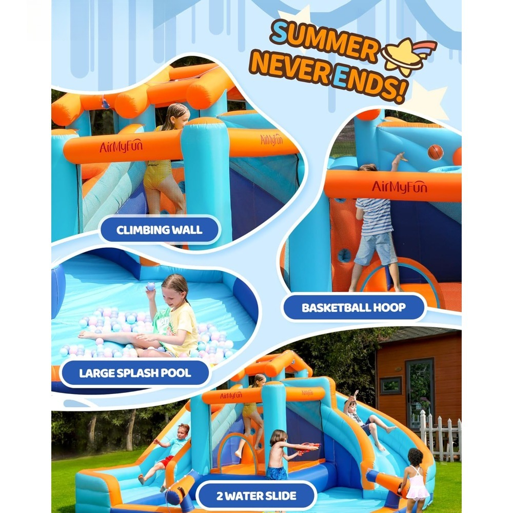 Large Water Slide Bounce House - Kids Outdoor Play recensione e prezzo