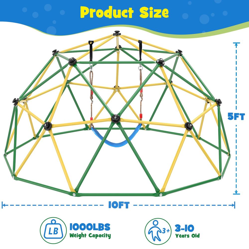 Climbing Dome, 10FT Climber wi - Kids Outdoor Hammock Swing recensione e prezzo